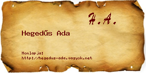 Hegedűs Ada névjegykártya